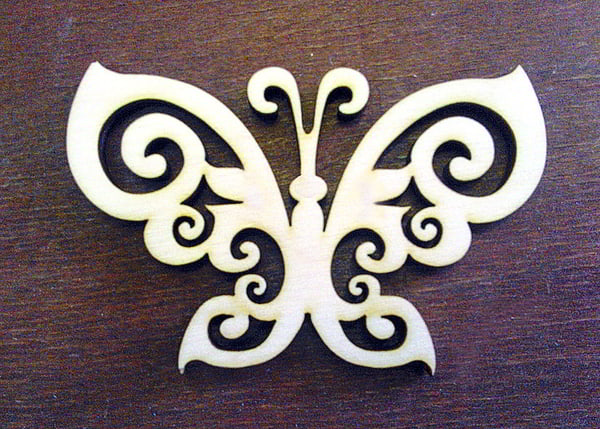 Laser Cut Wooden Butterfly Decor Element CDR File