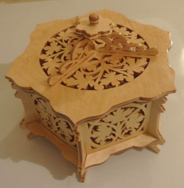Laser Cut Wooden Carved Jewelry Box PDF File