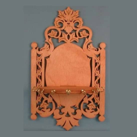 Laser Cut Wooden Carved Wall Display Shelf CDR File