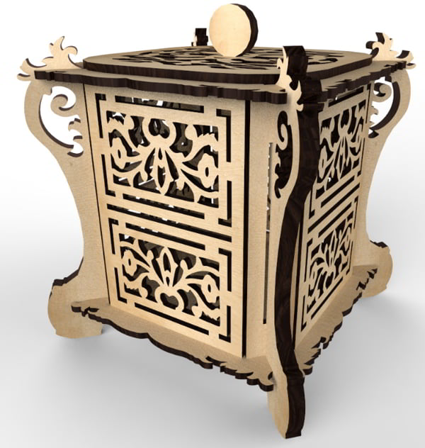 Laser Cut Wooden Chinese Tea House CDR File