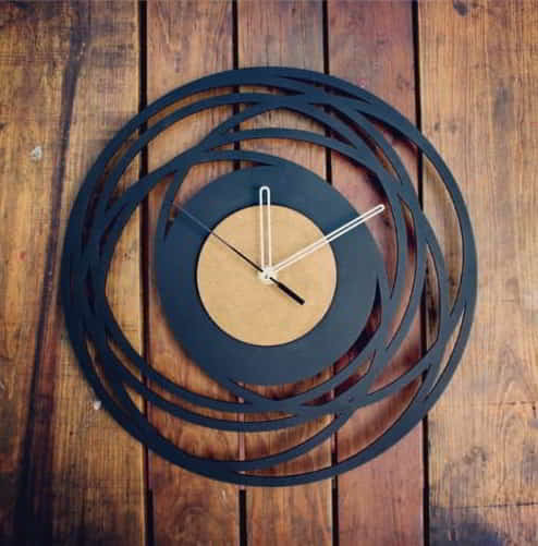 Laser Cut Wooden Circular Strokes Wall Clock, Modern Wall Clock Vector File