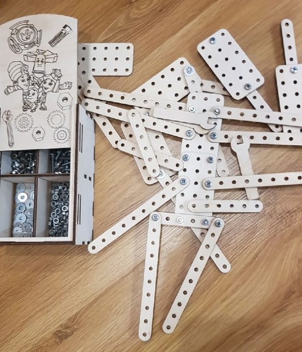 Laser Cut Wooden Constructor Puzzle Mechanical Puzzle CDR File