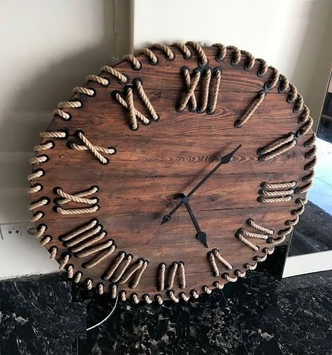 Laser Cut Wooden Creative Wall Clock with Lacing Digit CDR File