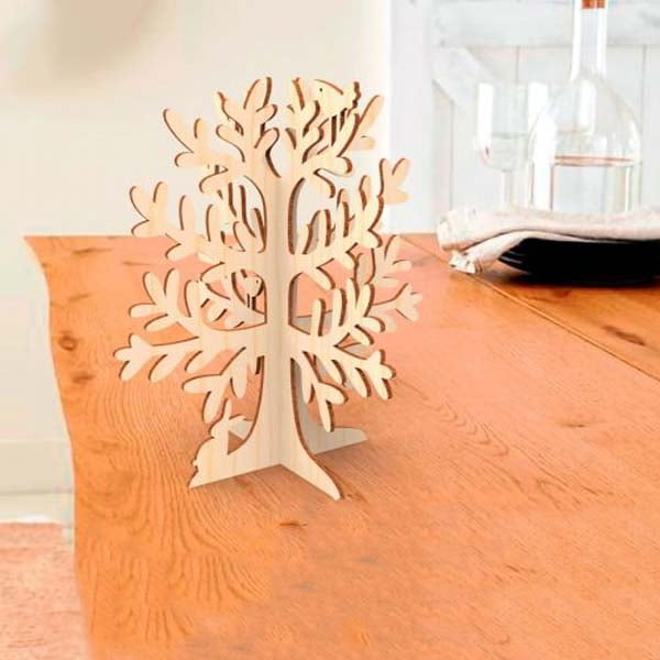 Laser Cut Wooden Decorative Tree for Jewelry Earring Stand CDR and DXF File