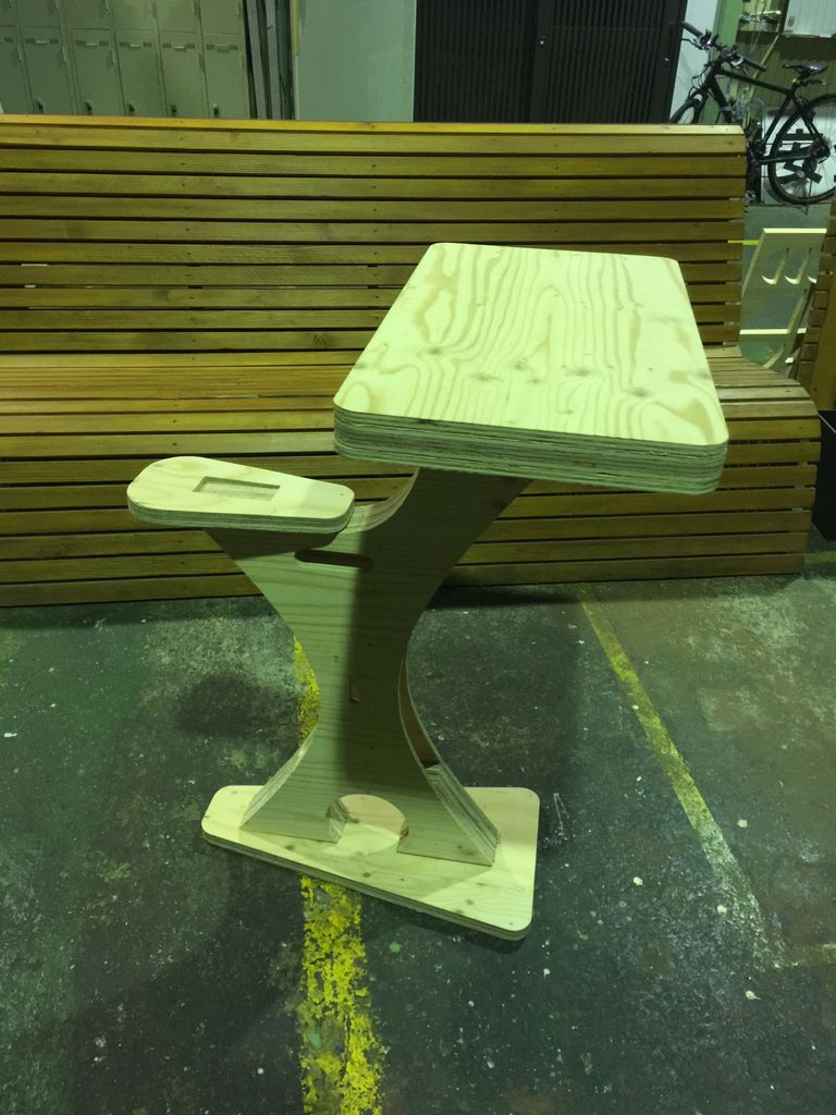 Laser Cut Wooden Desk With Bench Seat DXF File
