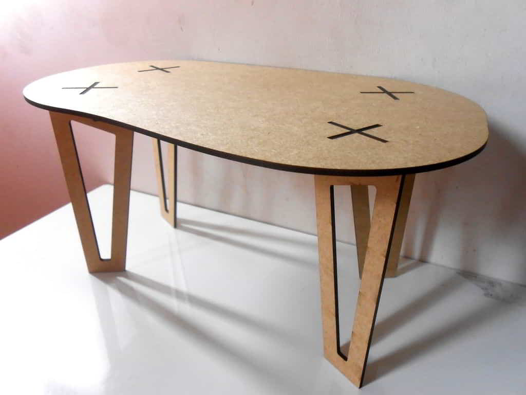 Laser Cut Wooden Dining Table Mockup Wooden Furniture Vector File