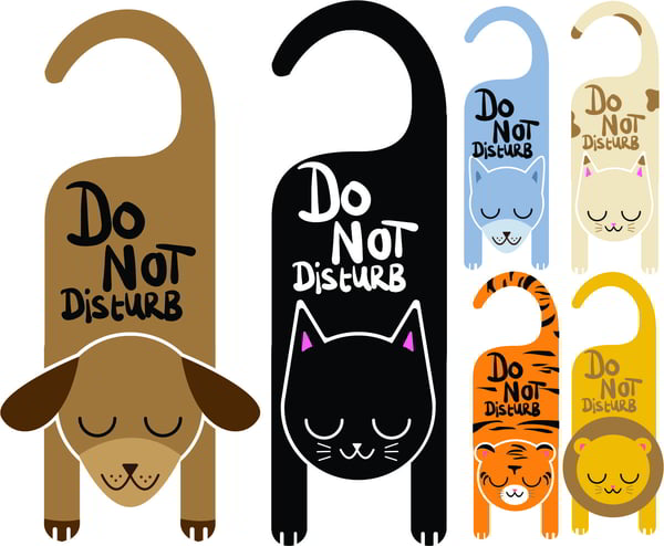 Laser Cut Wooden Do Not Disturb Sign Hanging on Door CDR and DXF File