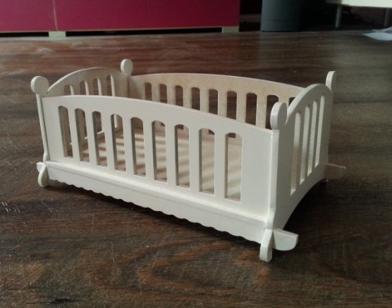 Laser Cut Wooden Doll Cot Bed Template Free CDR File
