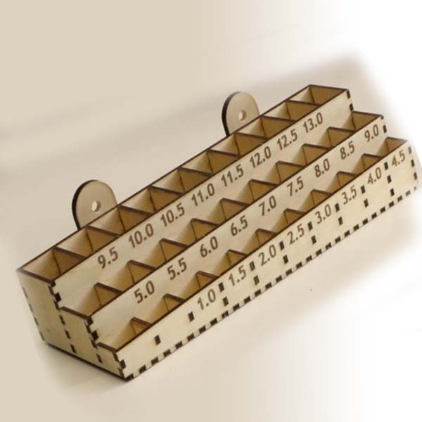 Laser Cut Wooden Drill Bit Organizer Storage Rack 4mm CDR and DXF Free Vector