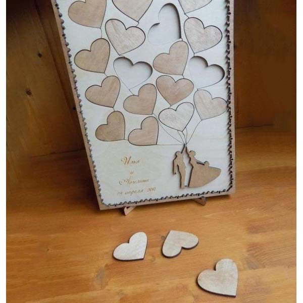 Laser Cut Wooden Engraving Wishes and Congratulations to the Newlyweds DXF and CDR File
