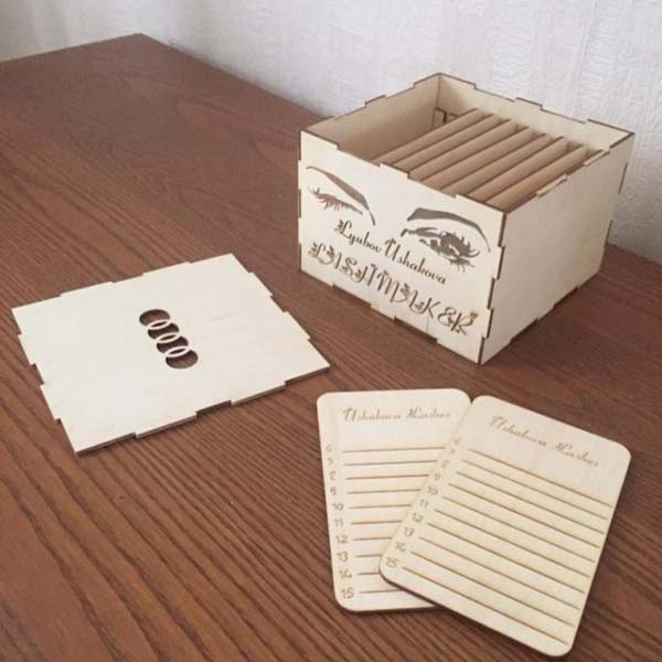 Laser Cut Wooden Eyelash Box Jewelry Organizer Box Vector File