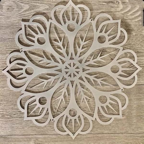 Laser Cut Wooden Floral Mandala Wall Art Pattern Design CDR and DXF File