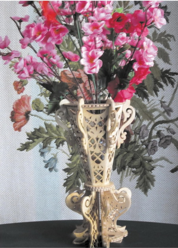 Laser Cut Wooden Flower Vase Flower Pot Stand Free Vector File