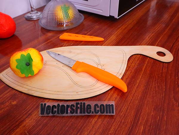 Laser Cut Wooden Food Cutting Board Kitchen Art Vegetable Chopping Board Vector File