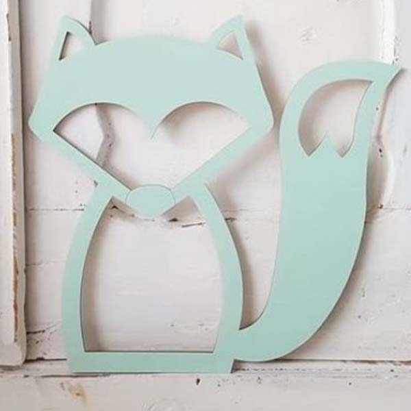 Laser Cut Wooden Fox Pattern Animal Decor Element CDR and DXF File