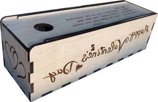 Laser Cut Wooden Gift Packaging Box for Wine Bottle CDR File