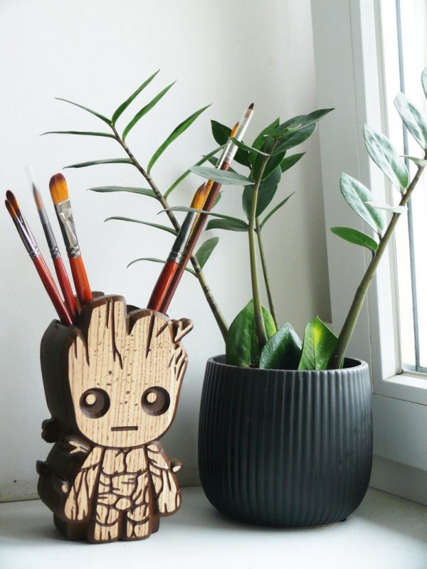 Laser Cut Wooden Groot Pencil Box CDR File