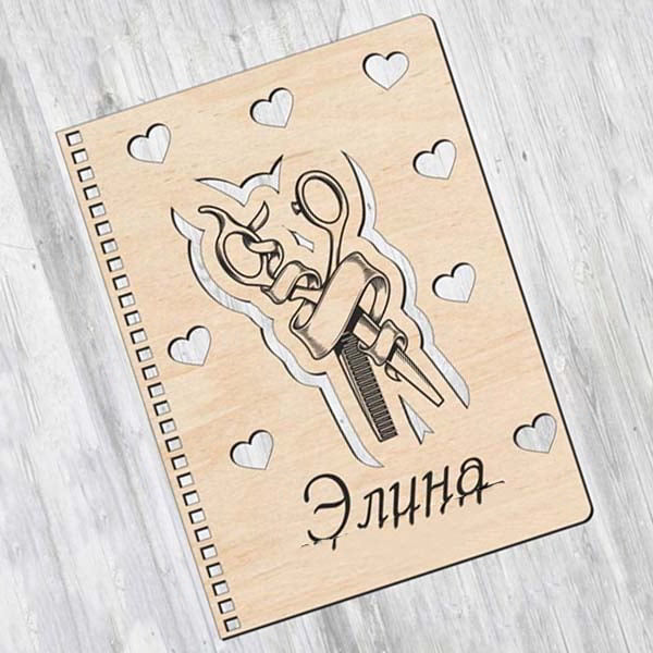 Laser Cut Wooden Hard Book Cover Notebook Cover Drawing CDR and DXF File