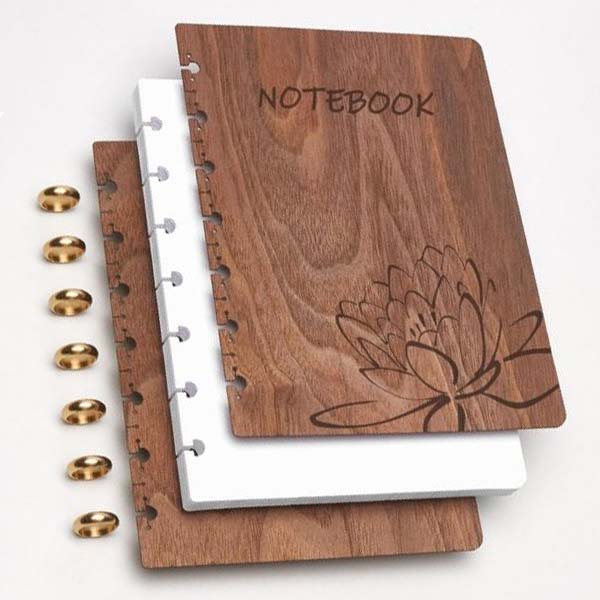 Laser Cut Wooden Hard Cover Notebook Cover Design Vector File