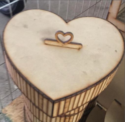 Laser Cut Wooden Heart Shaped Gift Box CDR, DXF and Ai File