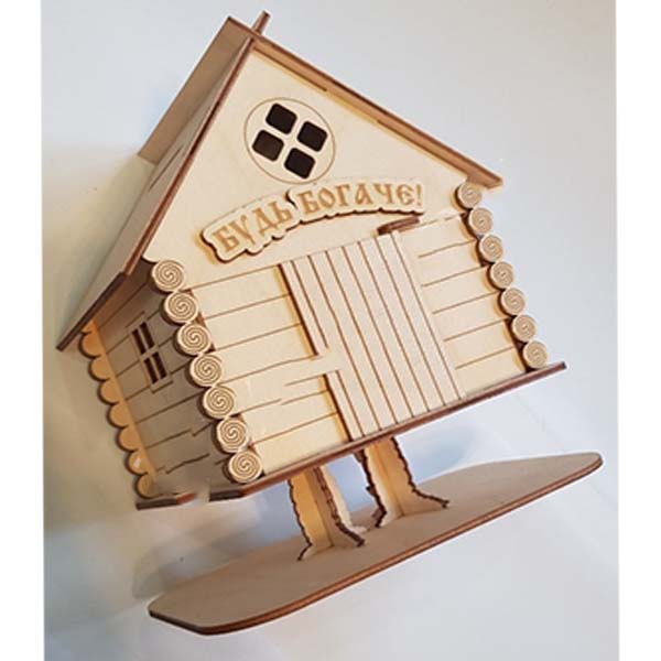 Laser Cut Wooden House Model Wood House for Bird Vector File