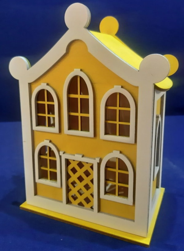 Laser Cut Wooden House Piggy Bank Saving Box House DXF File