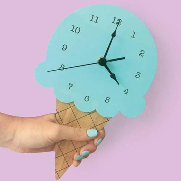 Laser Cut Wooden Ice Cream Clock Layout DXF and SVG File