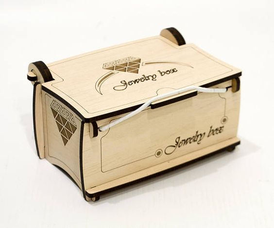 Laser Cut Wooden Jewelry Box with Lid Template CDR File
