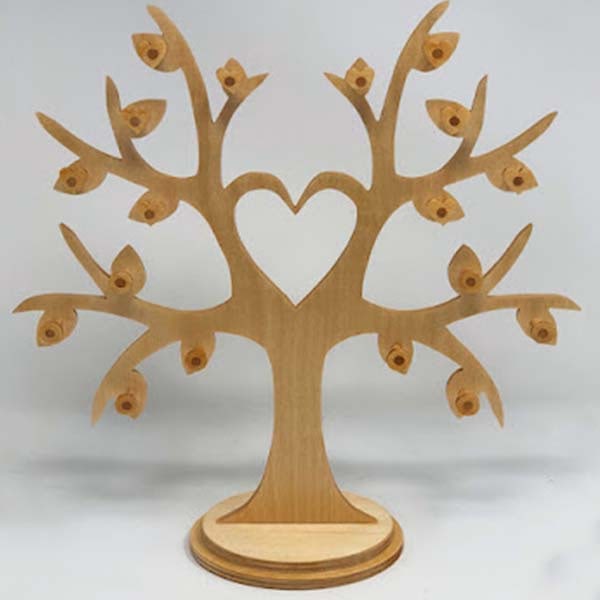 Laser Cut Wooden Jewelry Hanger Wooden Tree for Jewellery Stand DXF File