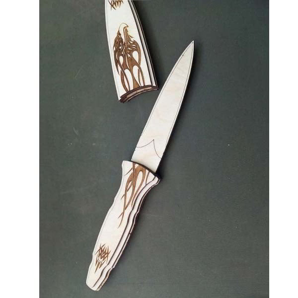 Laser Cut Wooden Knife with Cover Toy Model CDR File