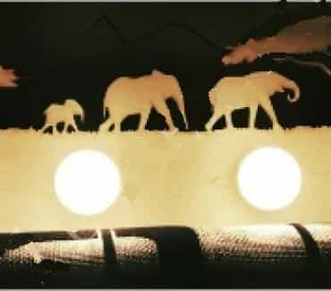 Laser Cut Wooden Lamp Africa, Wooden Elephant Lamp CDR and Ai Vector File
