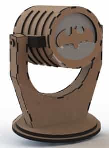 Laser Cut Wooden Lamp Batman, Wooden Lamp Design for Room Vector File