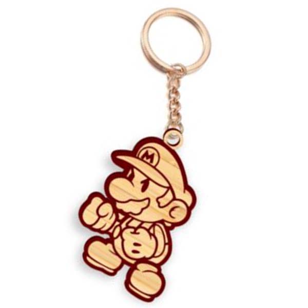 Laser Cut Wooden Mario Keychain Cartoon Character Keyring Game Keychain Vector File