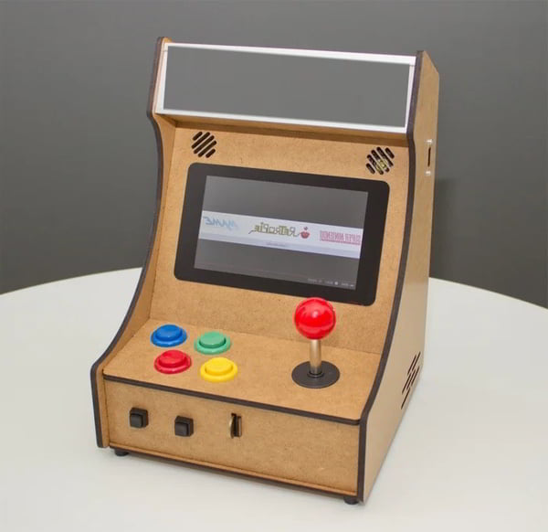 Laser Cut Wooden Mini Pi Arcade Game Machine for Kids Free File for Laser Cutting