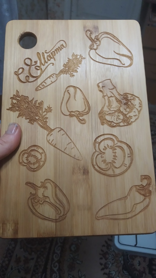 Laser Cut Wooden Model Carved Cutting Board DXF File