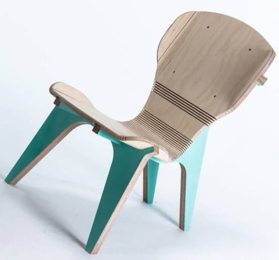 Laser Cut Wooden Modern Chair for Kids Vector File