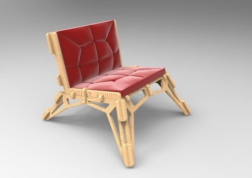 Laser Cut Wooden Modern Chair Sofa 20mm DXF File