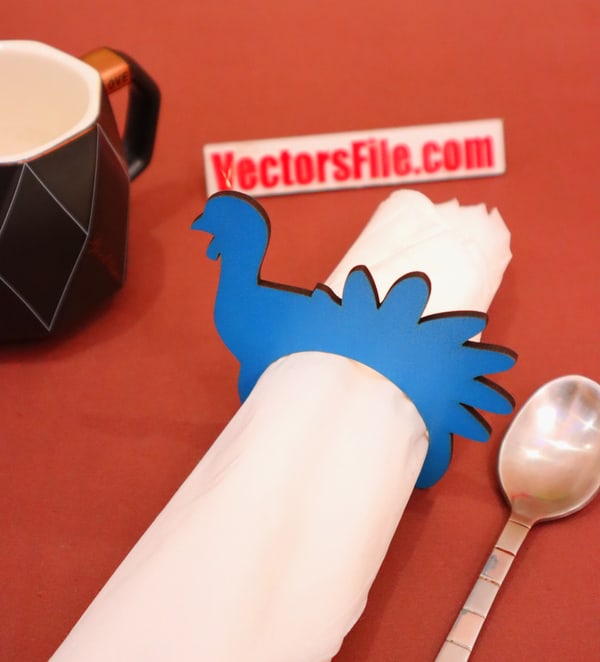 Laser Cut Wooden Napkin Rings Holder Chicken Napkin Holder Thanksgiving Table Vector File