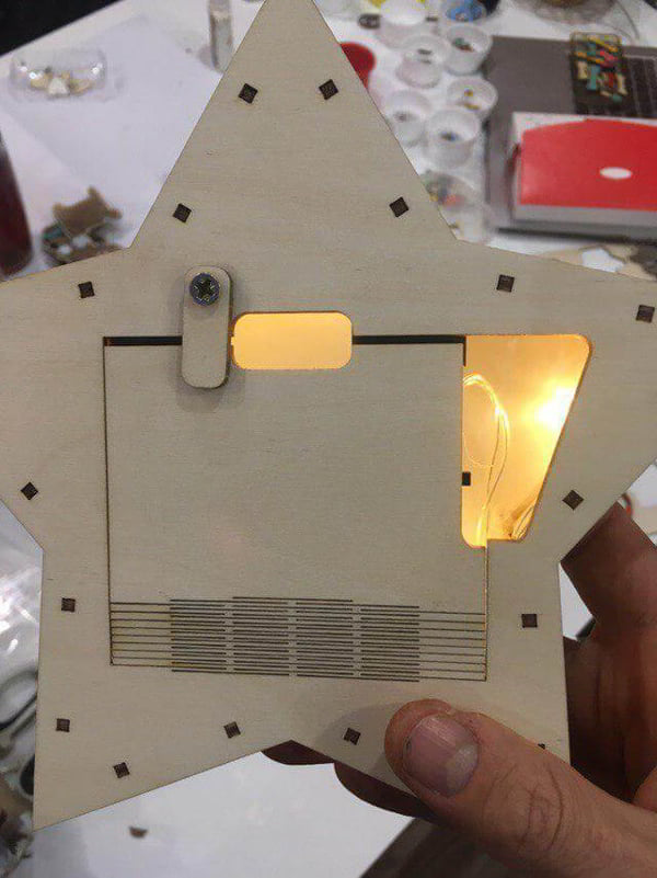 Laser Cut Wooden Night Light Star Box Lamp CDR File