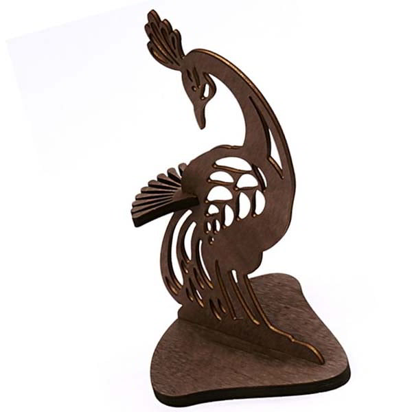 Laser Cut Wooden Peacock Napkin Holder Dining Table Decor CDR and DXF File