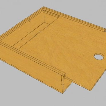 Laser Cut Wooden Pencil Box Organizer CDR File