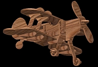 Laser Cut Wooden Puzzle Biplane Miniature DXF File