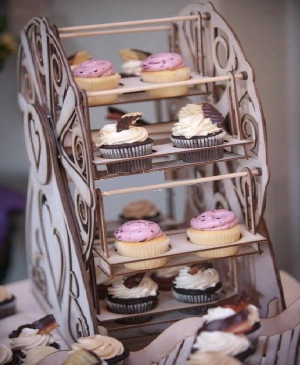 Laser Cut Wooden Puzzle Ferris wheel Cupcake Stand CDR File
