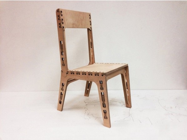 Laser Cut Wooden Puzzle Open Style Chair CDR Vectors File