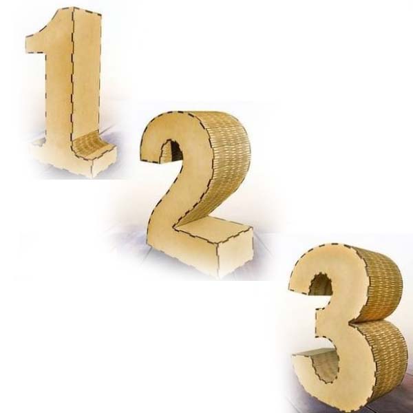 Laser Cut Wooden Puzzle Pattern Number Digit 1 to 9 Vector File