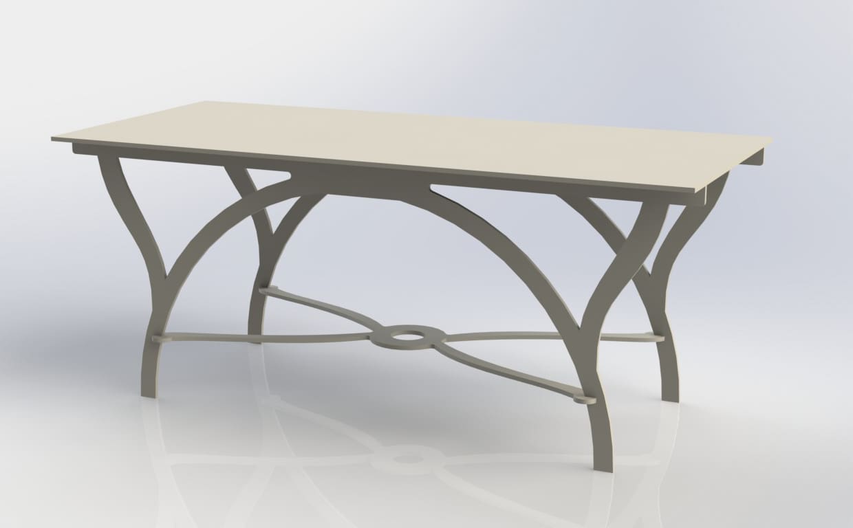 Laser Cut Wooden Rectangular Table CDR and DXF Vector File