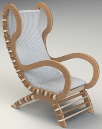 Laser Cut Wooden Rest Chair CNC Router Furniture Design Vector File