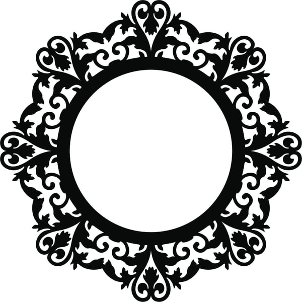 Laser Cut Wooden Round Mirror Frame Layout DXF and CDR File