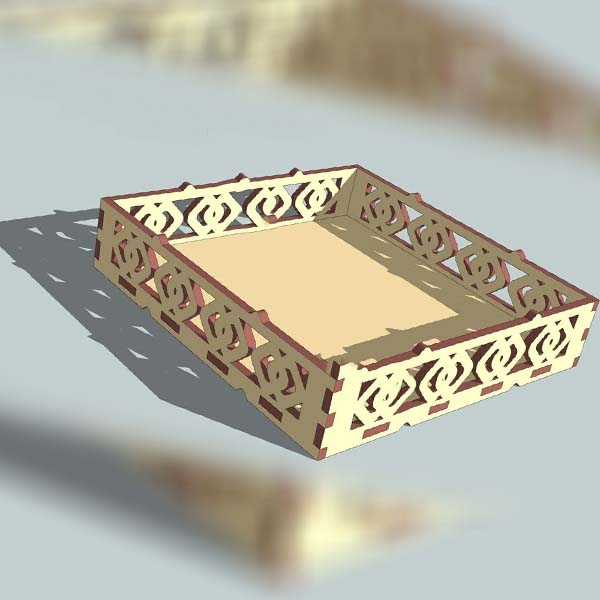 Laser Cut Wooden Serving Tray Vector File