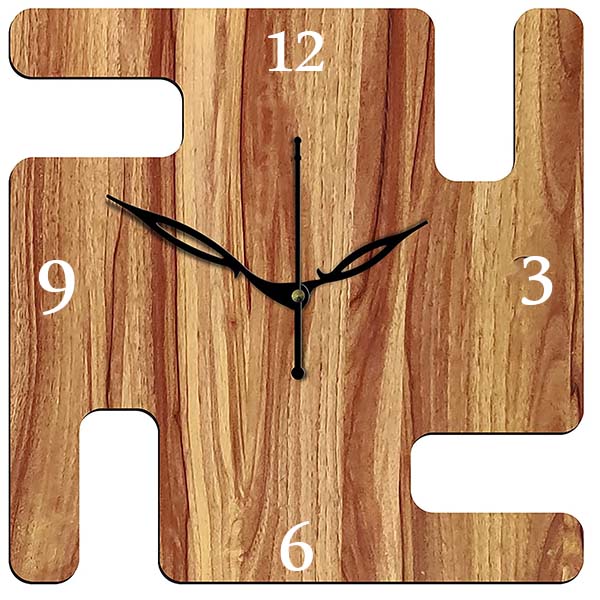 Laser Cut Wooden Square Modern Wall Clock Vector File